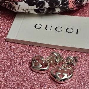 Gucci Britt Love Heart Earrings | Sterling Silver | NWT